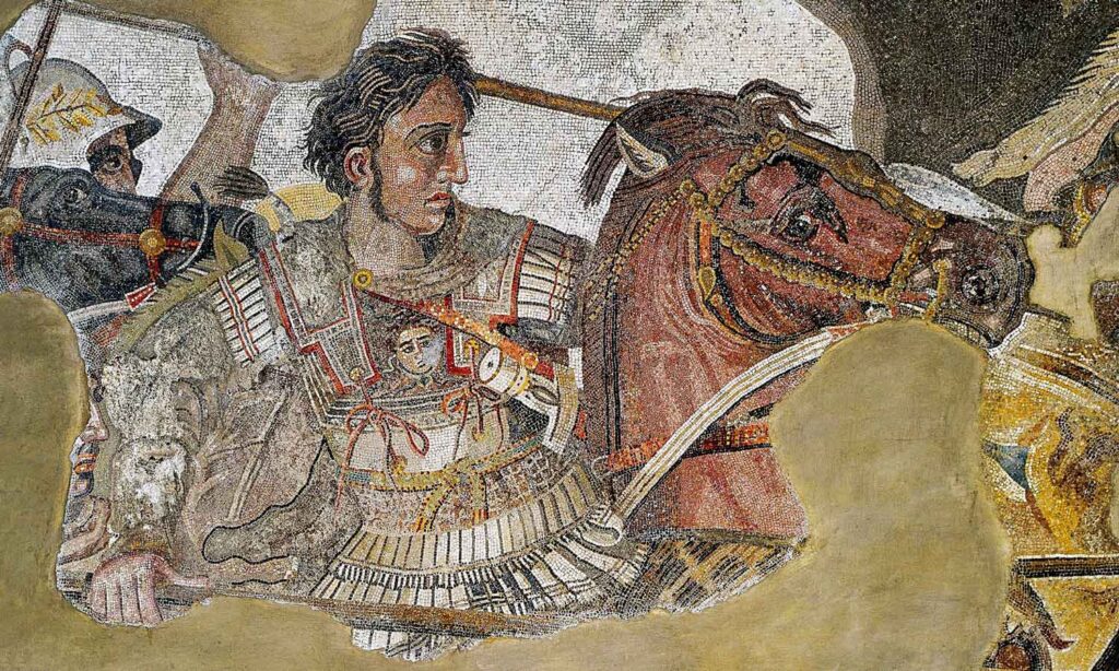 Détail de la mosaïque d'Alexandre contre Darius
